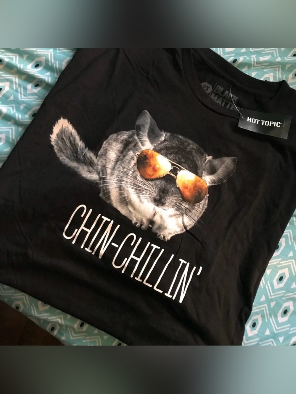 BLACK MATTERS 🕶️ 100% COTTON BLACK CHINCHILLA “CHIN-CHILLIN” TSHIRT Men’s 2X